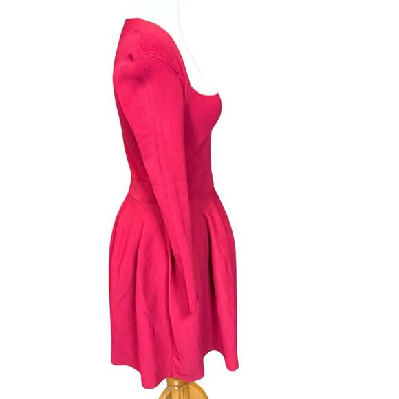 Ted Baker Vienna Sweetheart Neckline Flare Dress Dark Pink Medium Knee Length - Picture 7 of 16